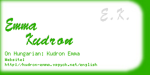 emma kudron business card